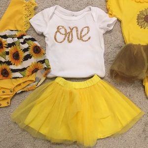 Baby Girl’s One Year Birthday Outfits Bundle
